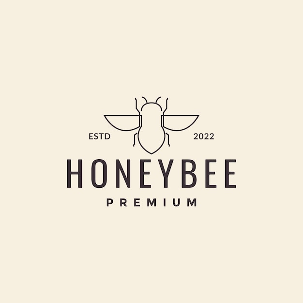 Hipster bumblebee logo design vettoriale