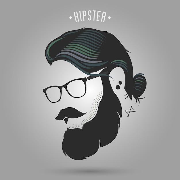 Vector hipster bun hair style