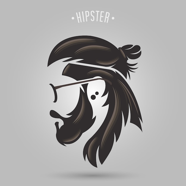 Вектор Хипстерская булочка с длинными волосами