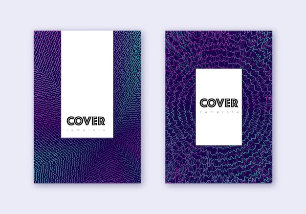 Hipster cover design template set Neon abstract l