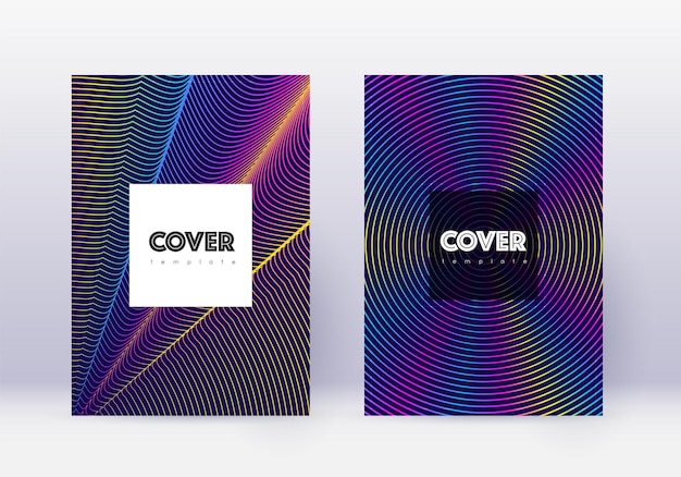 Hipster cover design template set Rainbow abstrac