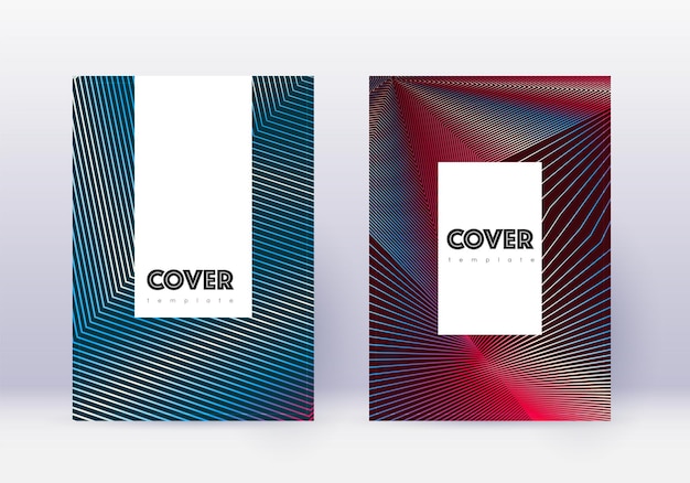 Vector hipster cover design template set red abstract li