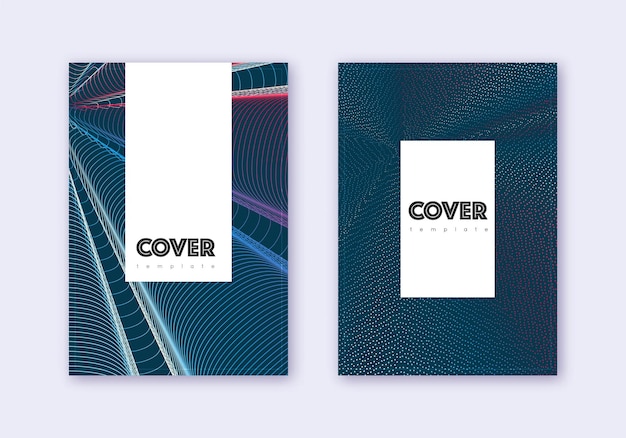 Hipster cover design template set Red white blue