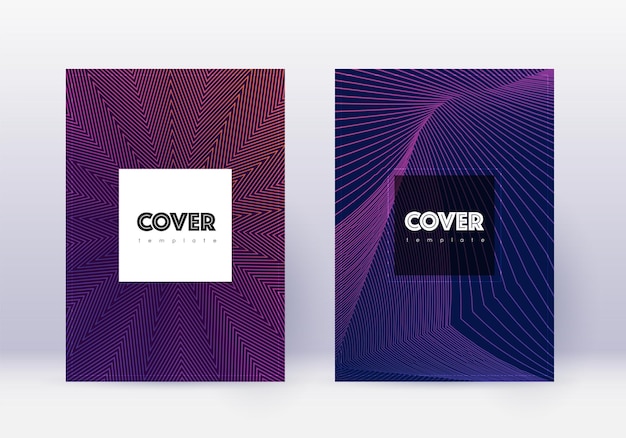 Hipster cover design template set Violet abstract