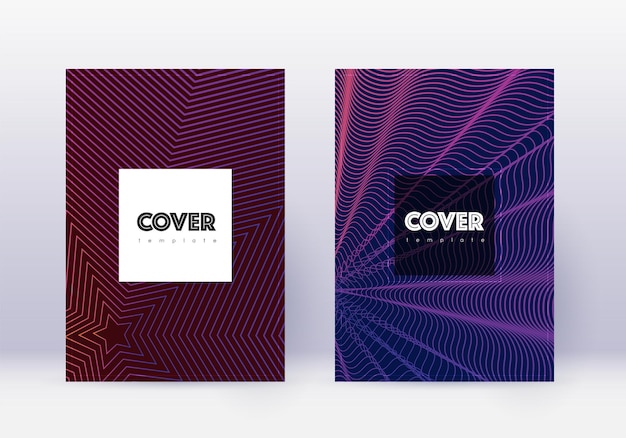 Hipster cover design template set Violet abstract