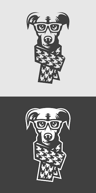 Vector hipster dog vector