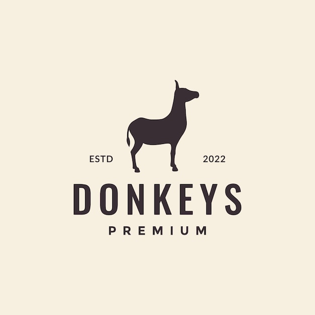 Hipster donkey animal logo design