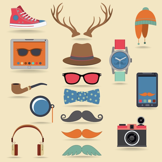 hipster elements set