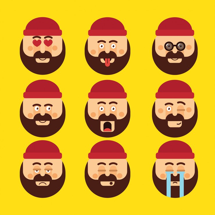 Набор смайликов Hipster