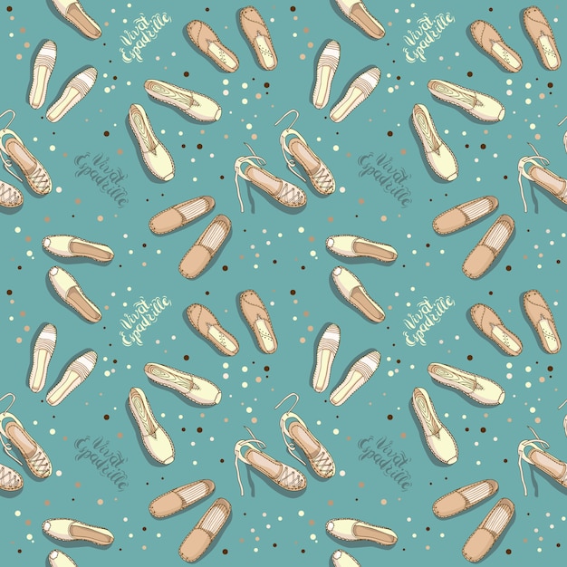 Hipster espadrille seamless pattern