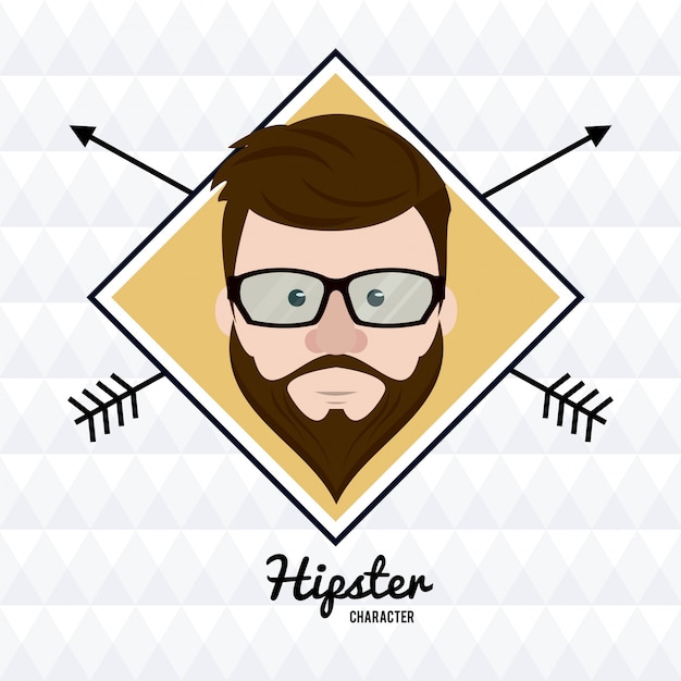 Hipster face illustration