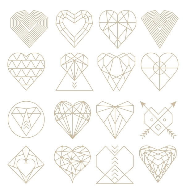 Hipster Geometric Heart Shape Design