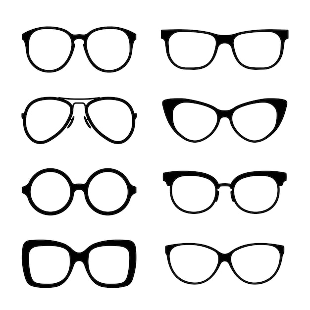 Vector hipster glazen vector set geïsoleerd op wit