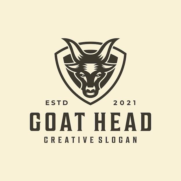 Hipster goat badge emblem creative logo template