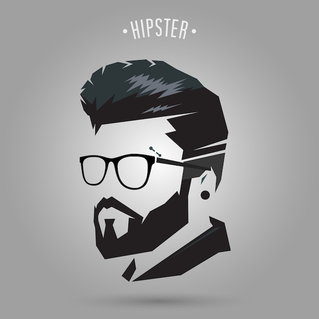 Vector hipster hair cut