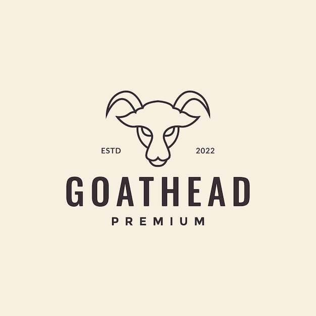 Hipster head mountain goat logo design