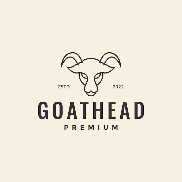 Hipster head mountain goat logo design