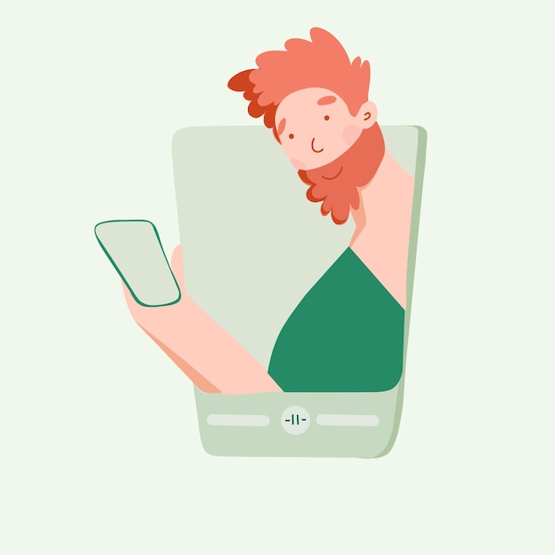 Vector hipster icon people holding smartphone smartphone icon