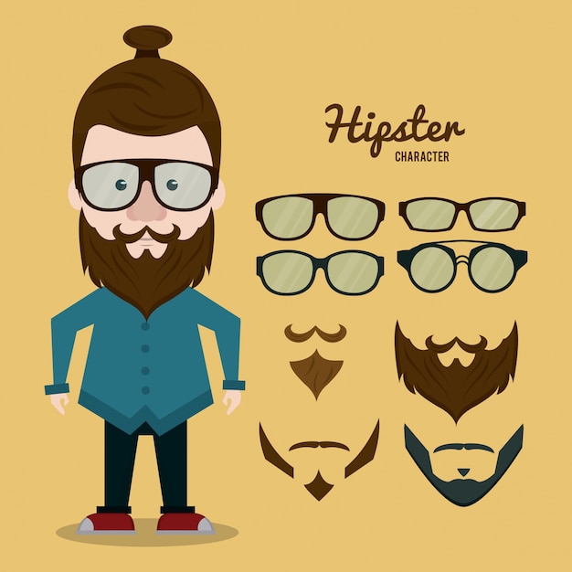 Vector hipster illustration