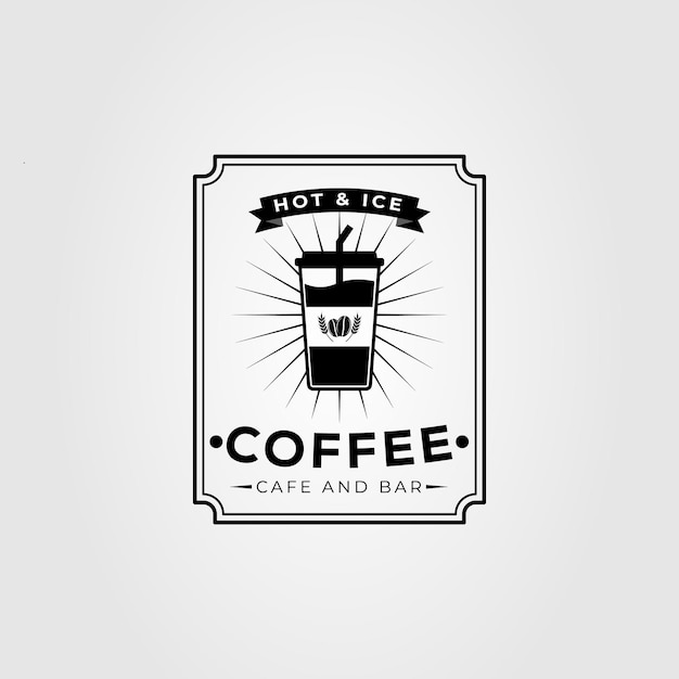 Hipster koffiekopje of koffiehuis logo vector illustratie ontwerp