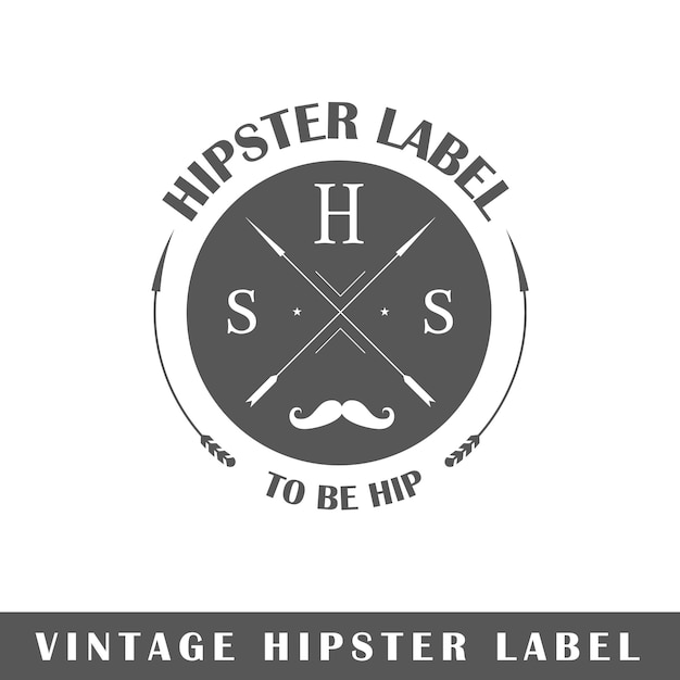 Vector hipster label isolated on white background