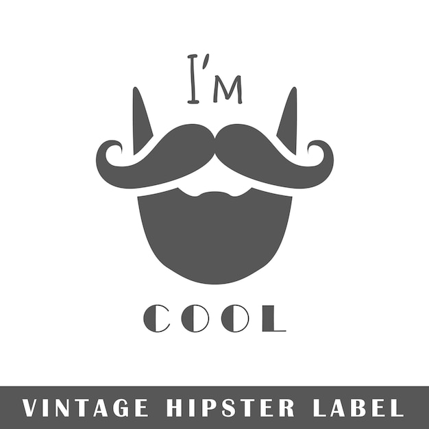 Vector hipster label isolated on white background