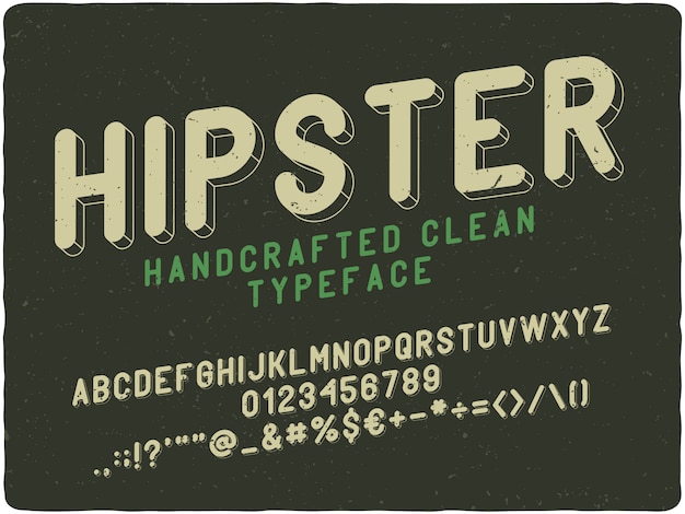 Hipster label lettertype