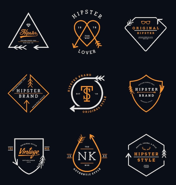 Vector hipster logo badges collection