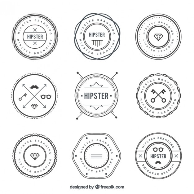 Hipster logo collectie