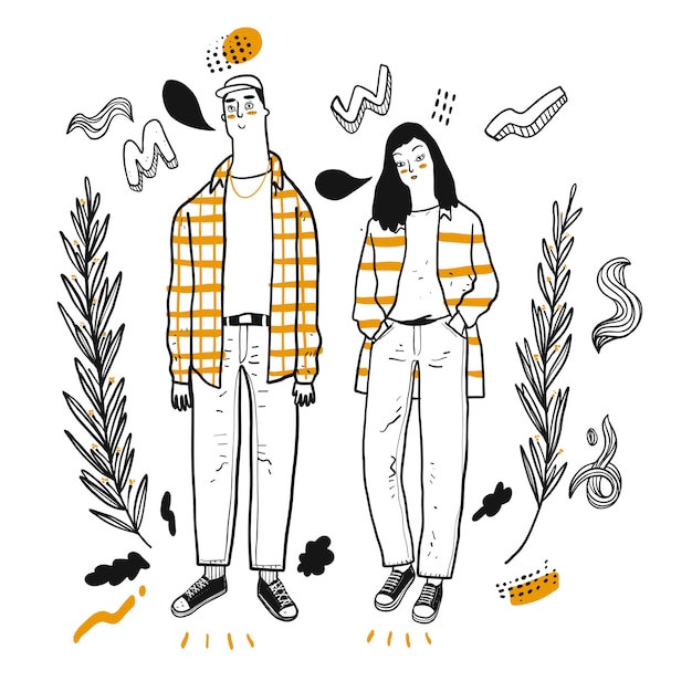 Hipster lovers illustratie