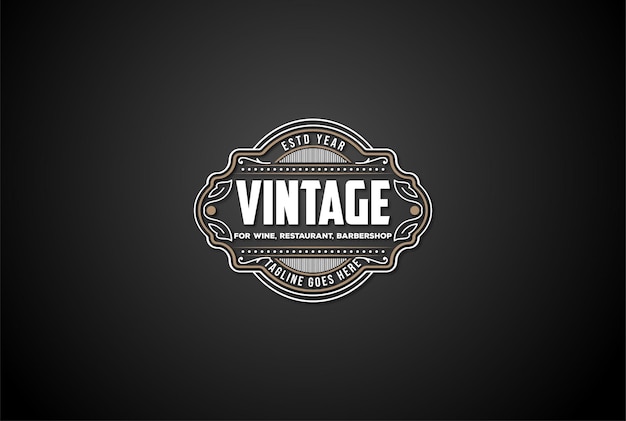 Hipster Luxury Vintage Badge Emblem Label Logo Design Vector