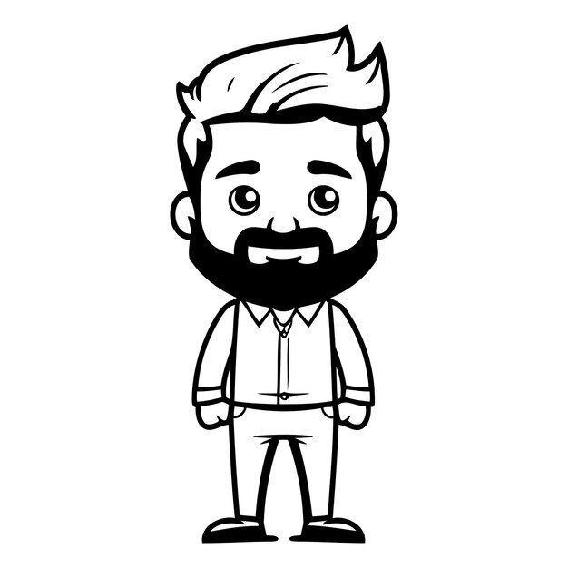 Vector hipster man cartoon mascot character vector illustration design