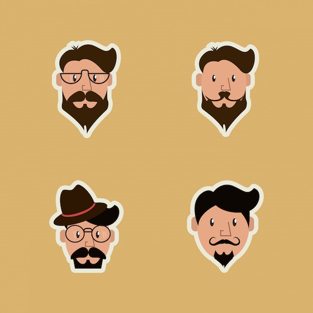 Vector hipster man image
