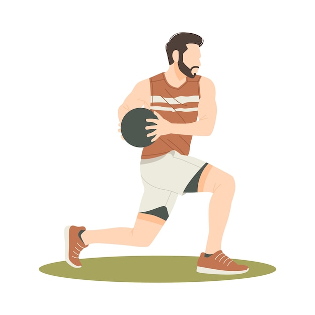 Vector hipster man playing basketball illustration