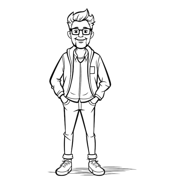 Vector hipster man vector illustratie hipster man cartoon personage