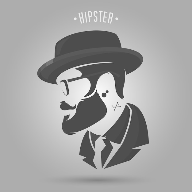 Vettore vintage uomo hipster con design del cappello
