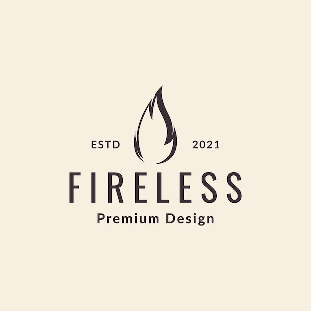 Vettore hipster minimo fuoco fiamma logo design vettoriale simbolo grafico icona segno illustrazione idea creativa