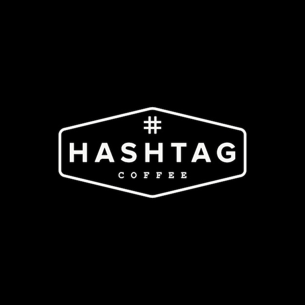 Hipster Retro belettering Hashtag Coffee Shop Logo ontwerp inspiratie