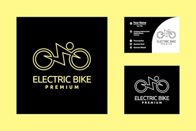 Ispirazione per il design vettoriale del logo dell'icona della bici elettrica retrò hipster