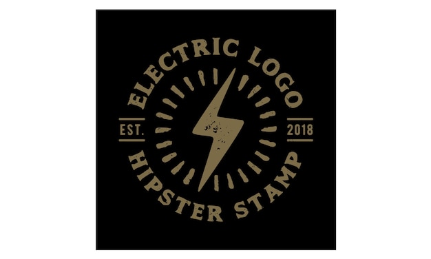 Hipster retro elektrische stempel logo design