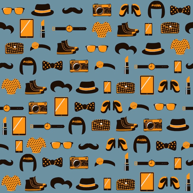 Vector hipster seamless pattern