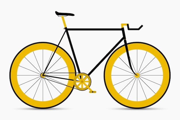 Hipster single speed bike in black and gold colors City bicycles with fixed gear