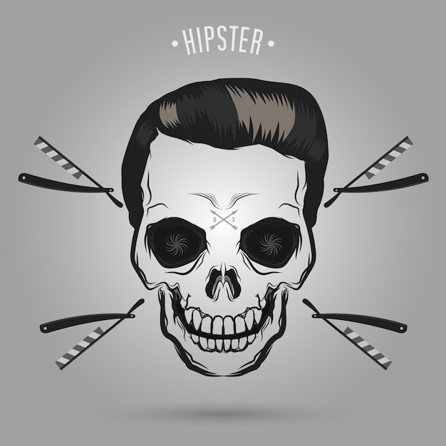 Hipster skull barber