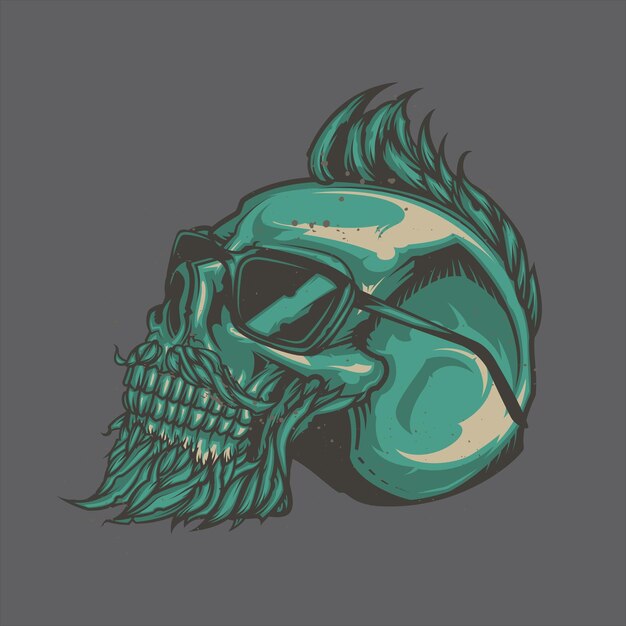 Vector hipster skull with sunglasses vector