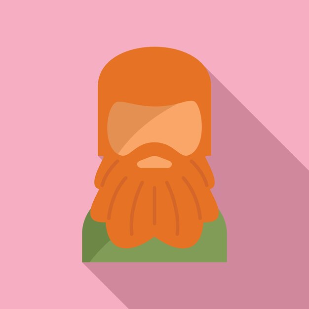 Stile hipster barba icona vettore piatto ritratto maschile