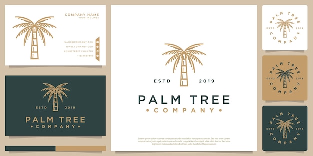 Hipster style palm tree logo