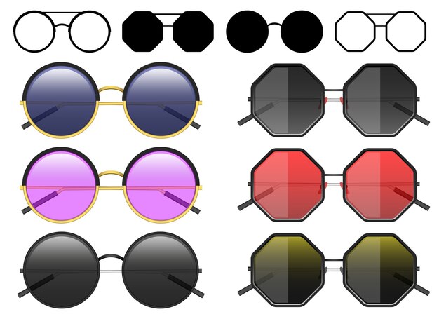 Vector hipster sunglasses   illustration isolated on white background