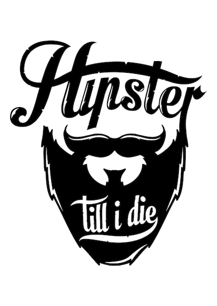 Vector hipster til i die hippie beard