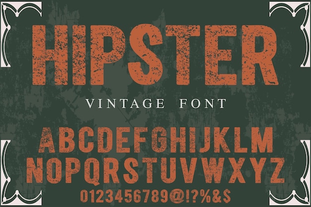 Vettore lettering vintage hipster