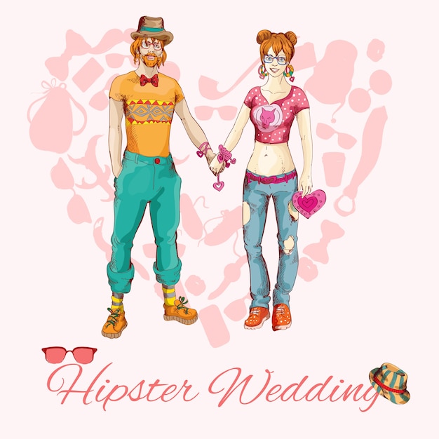 Свадебная открытка hipster